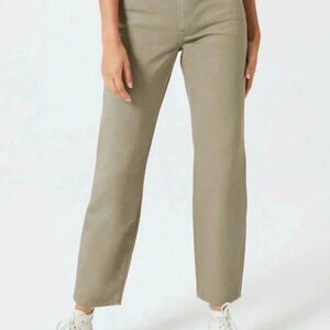 Sunday Best Aritzia Women's Mom Jeans in Seagrass‎ Green 24 High Waist Cotton